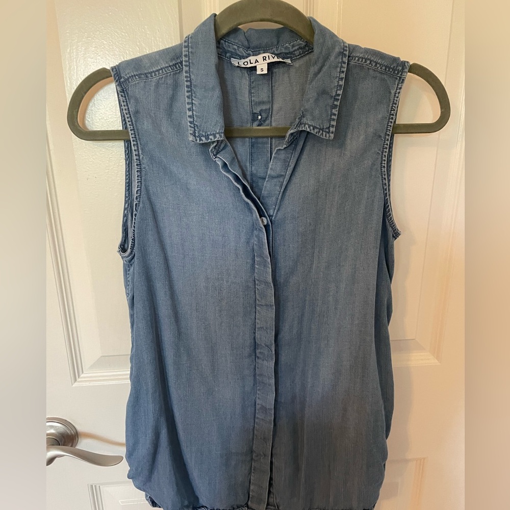 Sleeveless Denim Shirt, Small